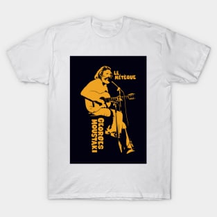 Le Métèque: Tribute Illustration to Georges Moustaki's Iconic Chanson T-Shirt